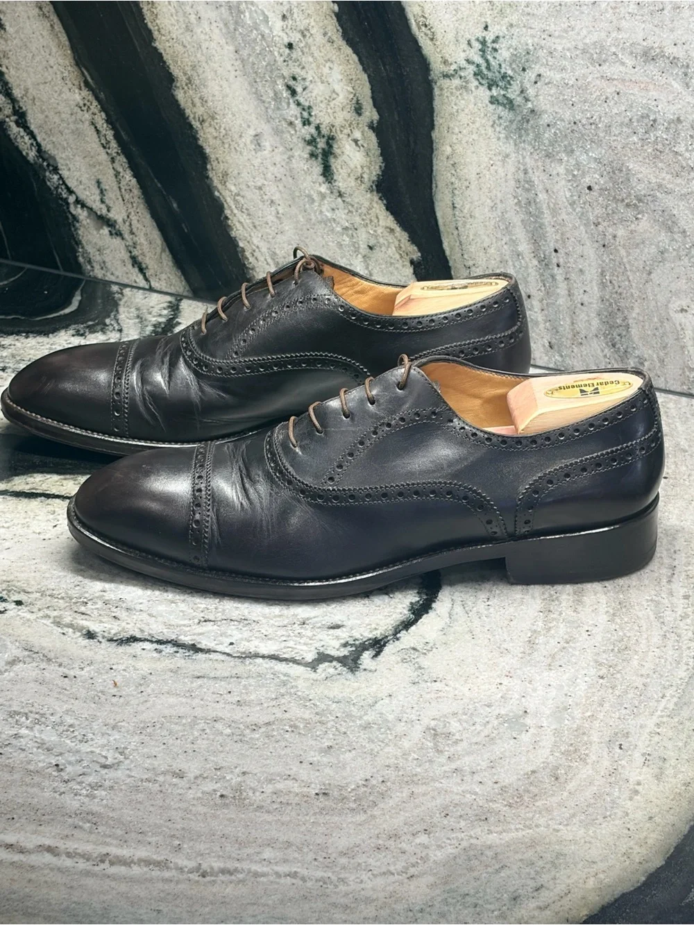 Paolo Scafora Napoli Men’s 10 Brown Leather Brogue Oxford Shoes Italy UK 9